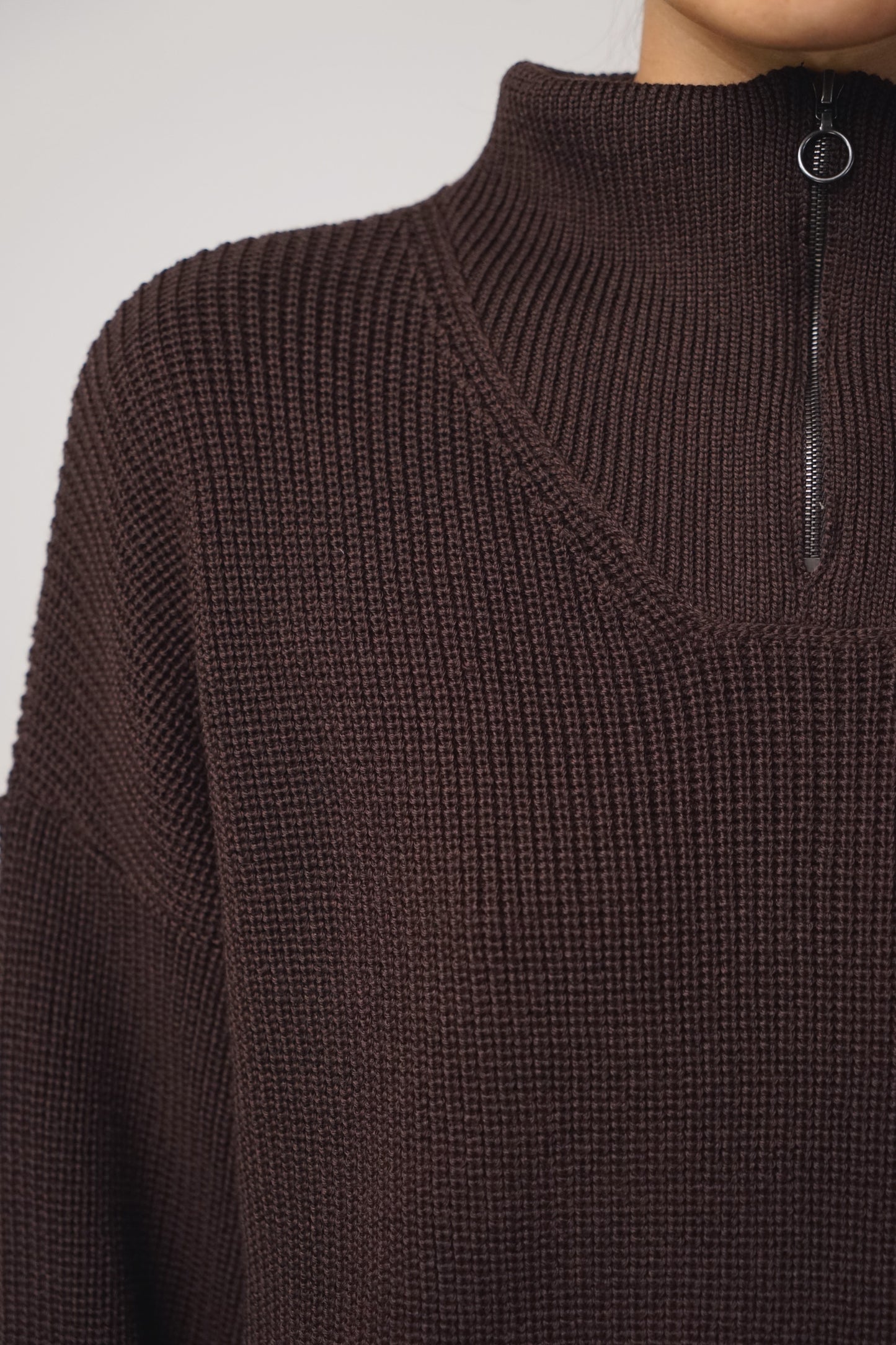 Pullover zip | cacao (1 Stk verfügbar)