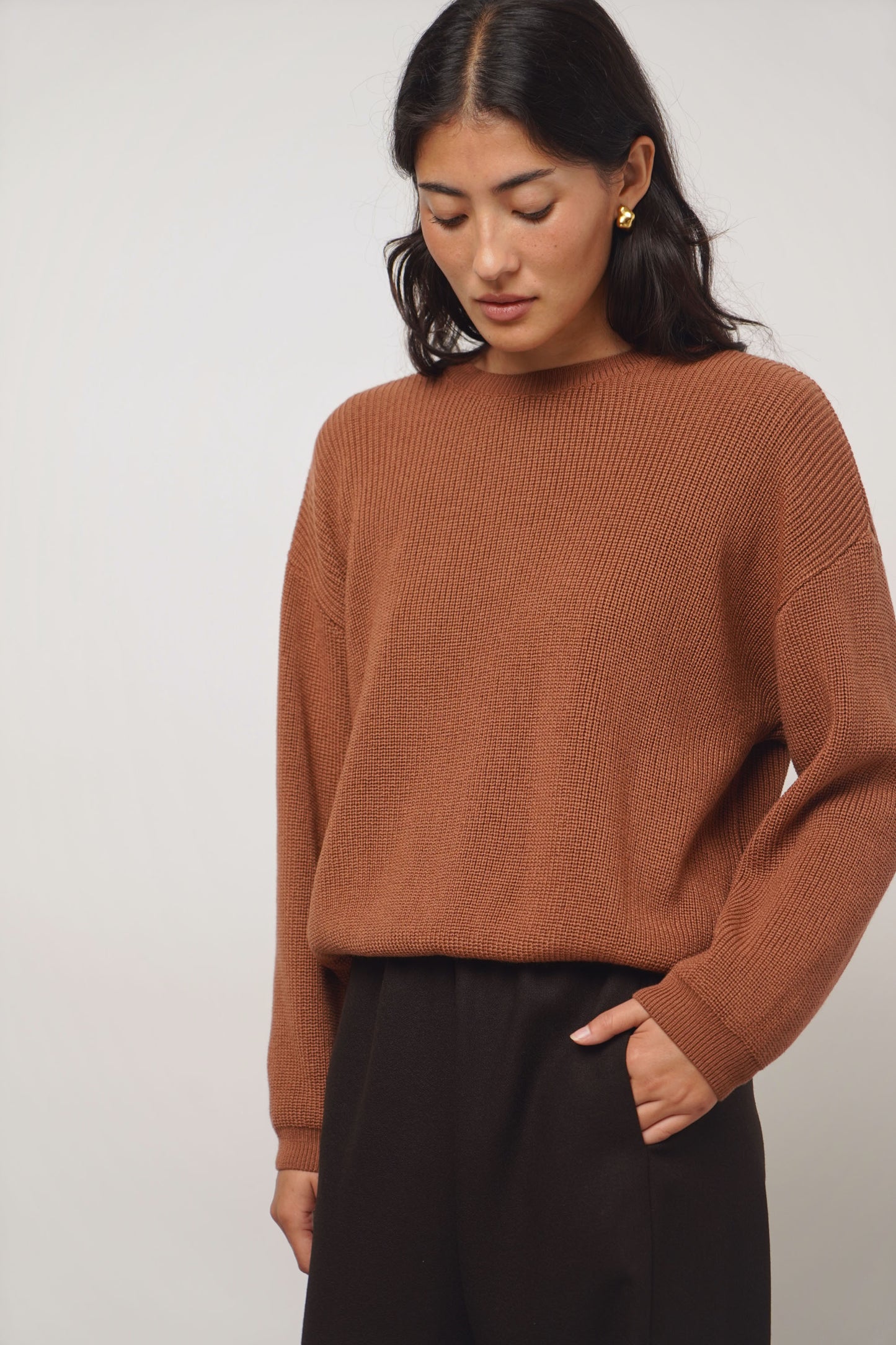 Cardigan reversible | terracotta