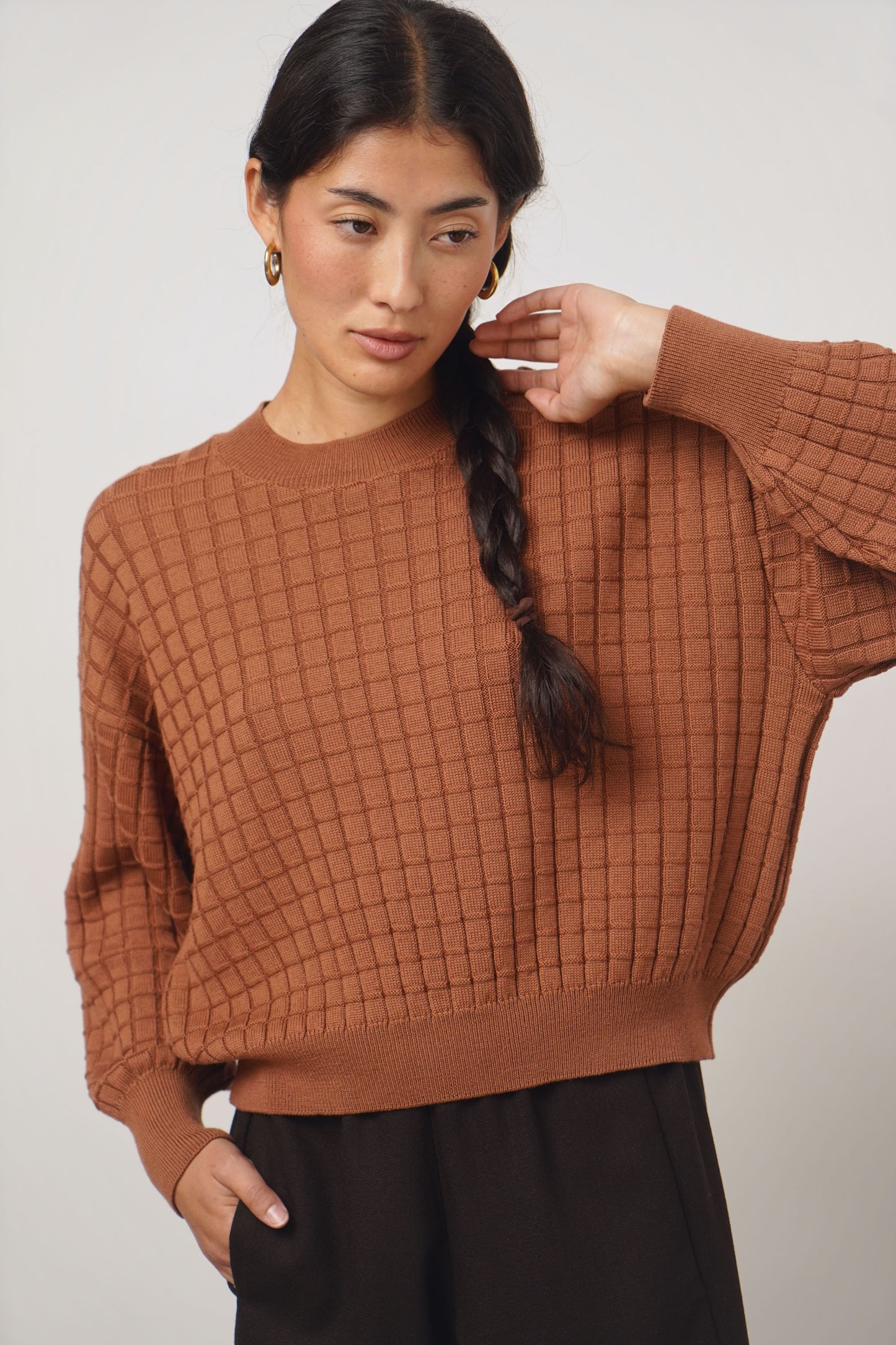 Pullover check | terracotta