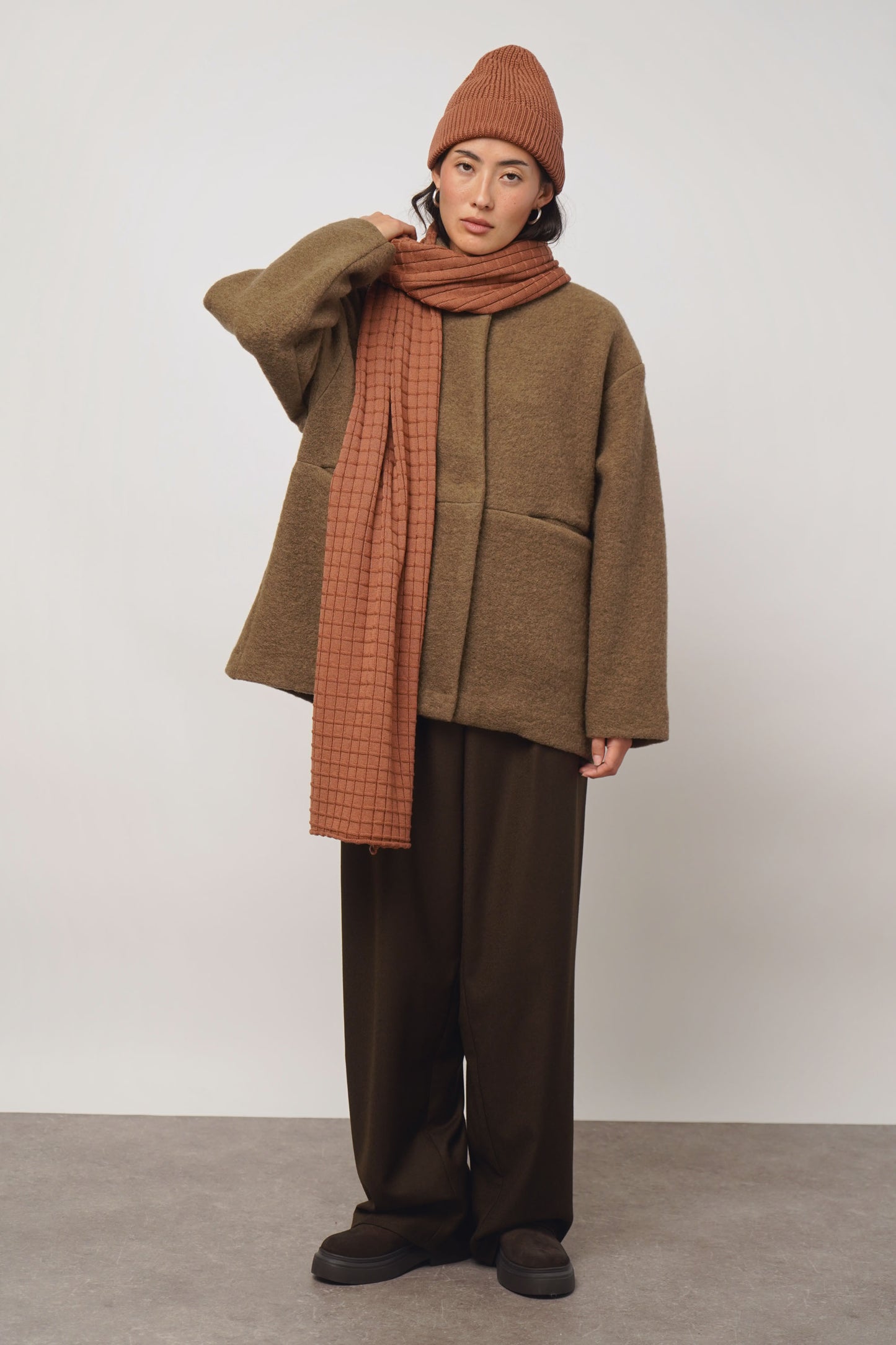 PRE ORDER | Shawl check | terracotta