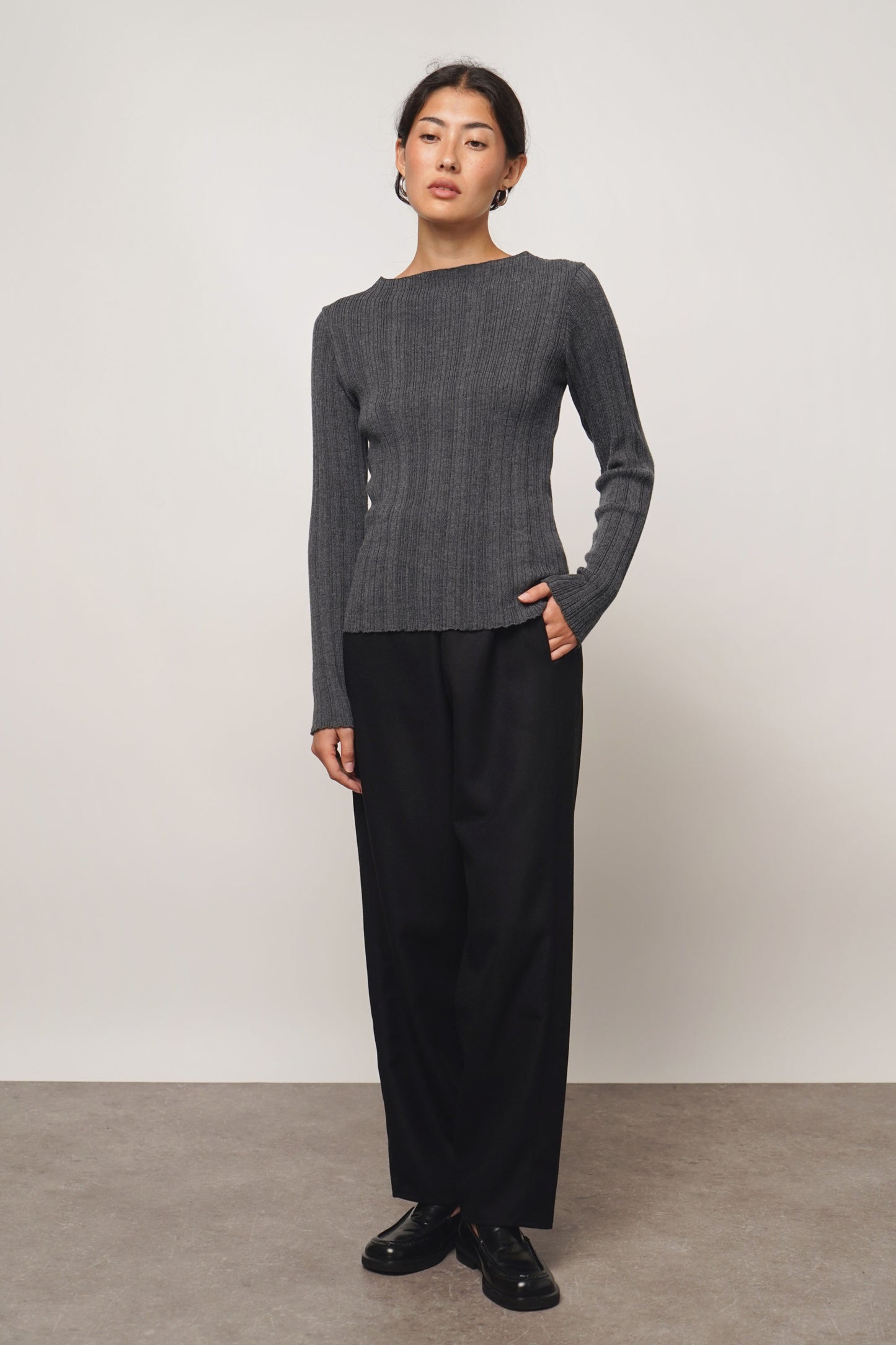 PRE ORDER | Pullover fine pleats | anthra