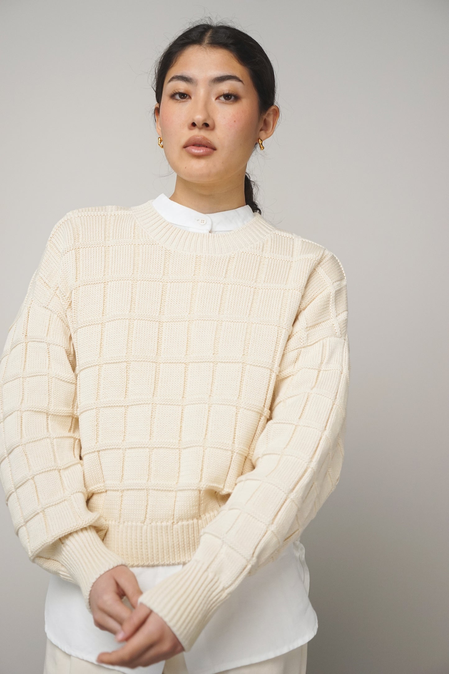 Pullover check | natural (1 Stk verfügbar)