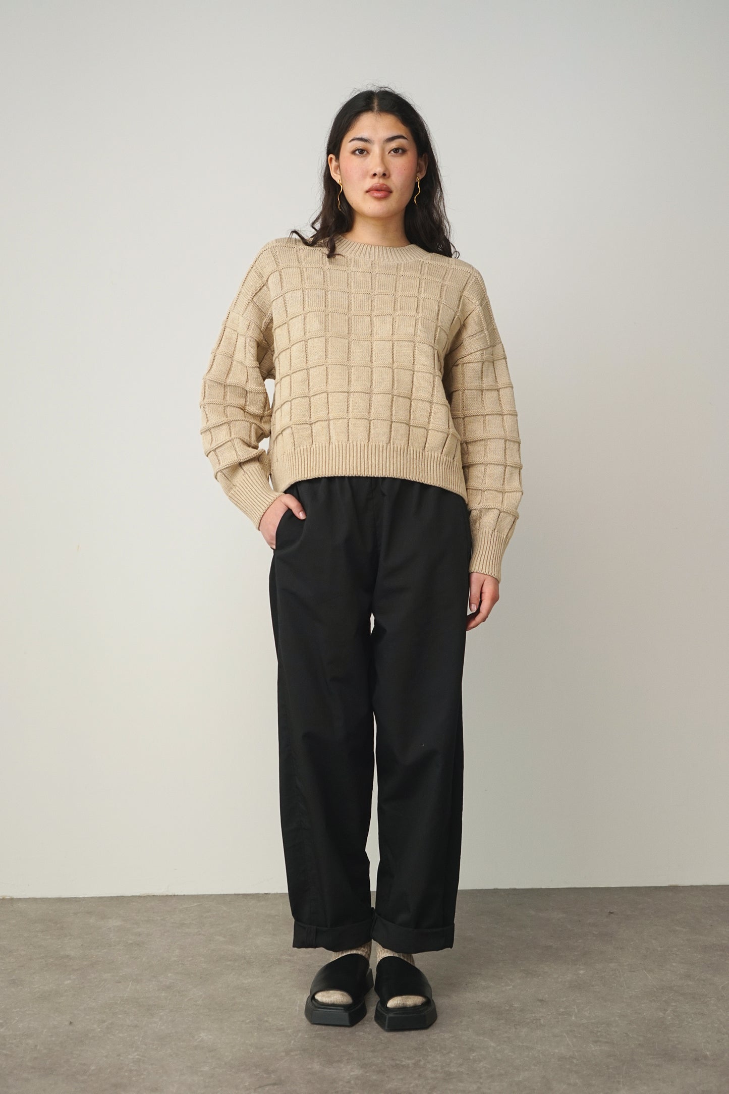 Pullover check | beige