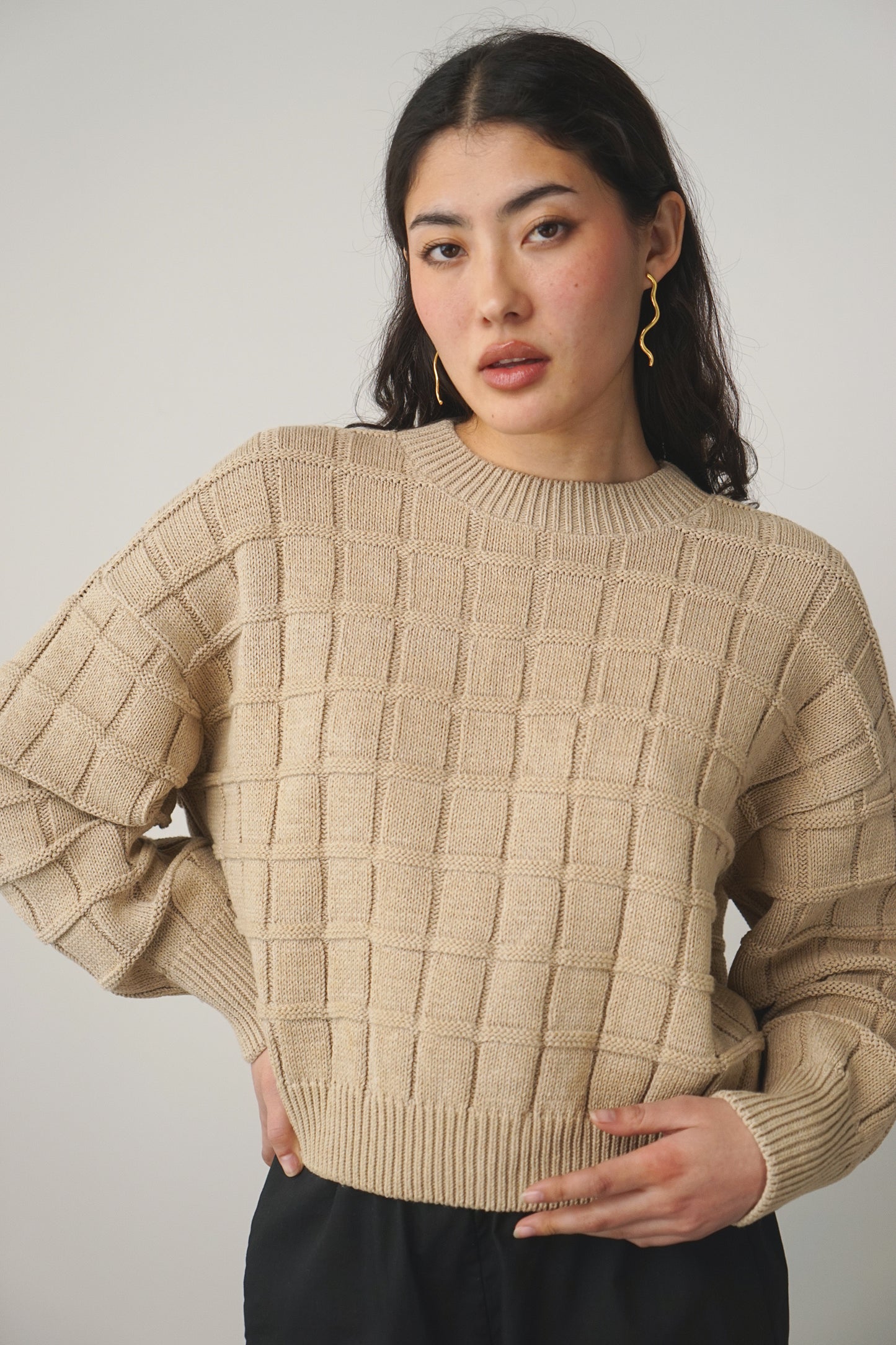 Pullover check | beige