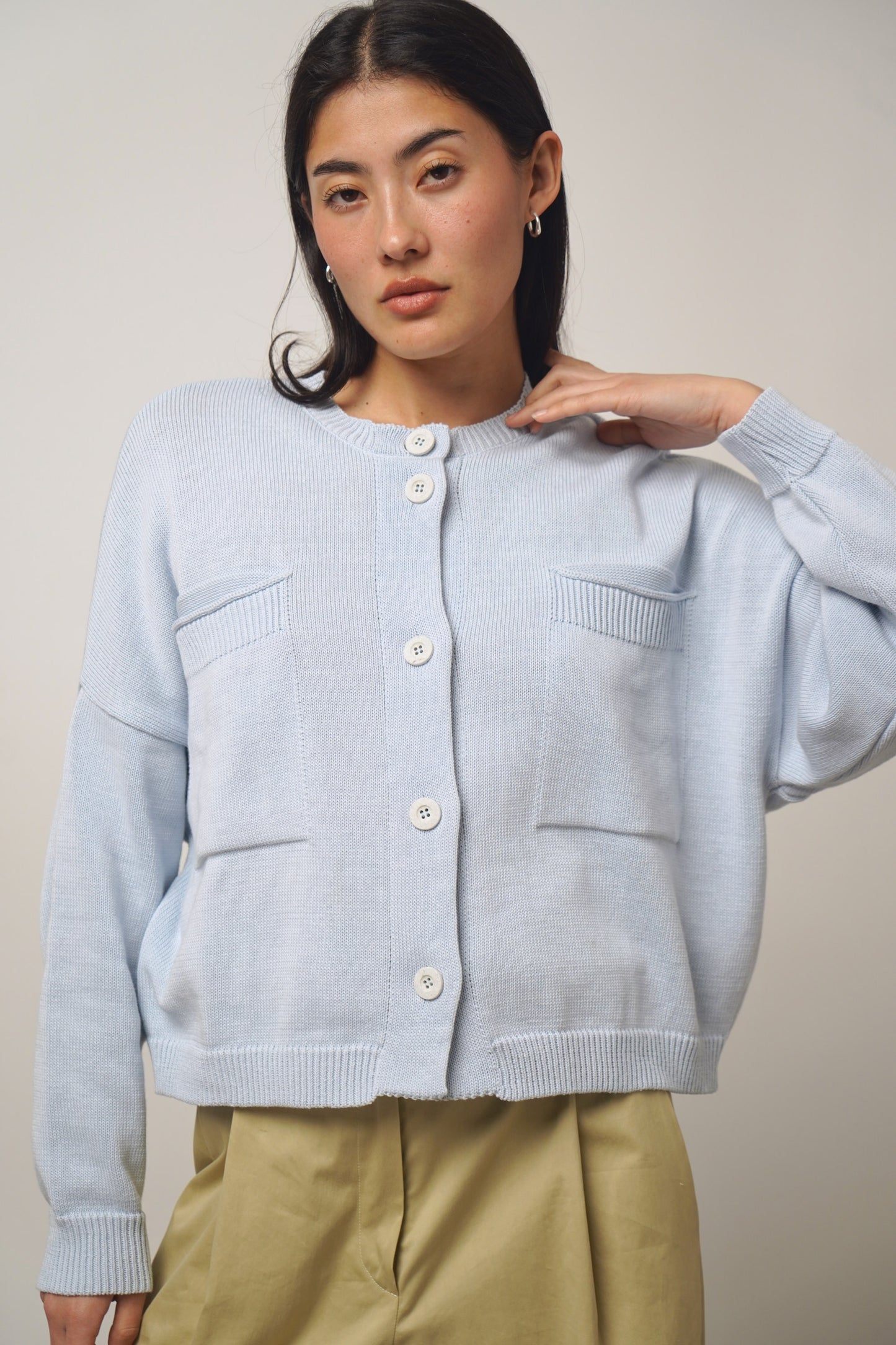 Cardigan pockets | sky