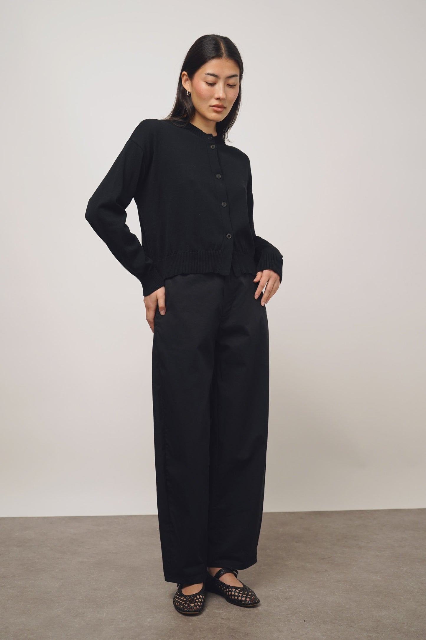 Cardigan fine | black