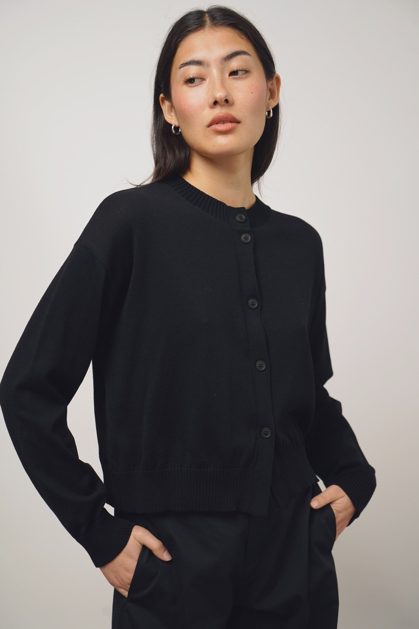 Cardigan fine | black
