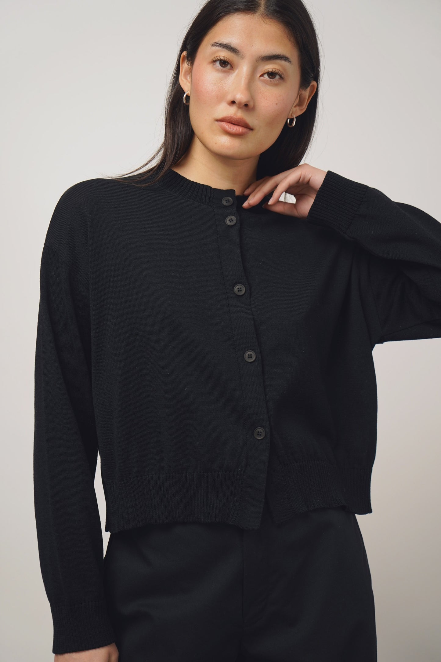 Cardigan fine | black