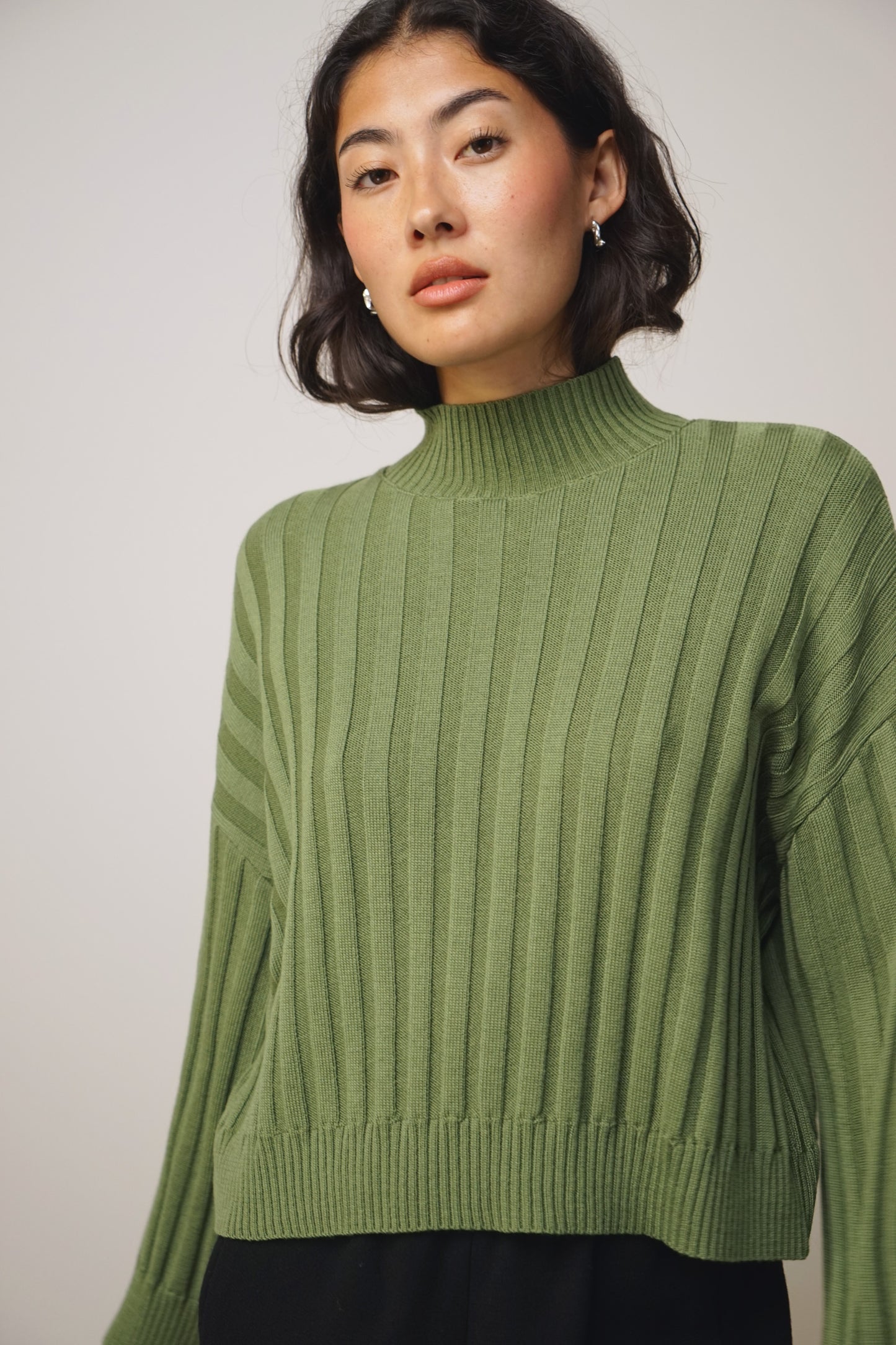 Pullover rib | matcha