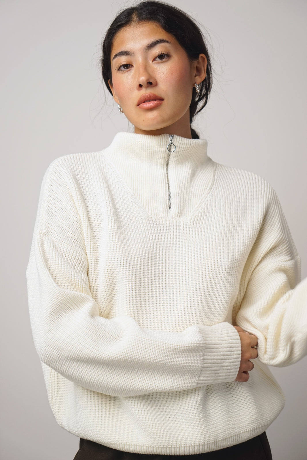 Pullover zip | natural