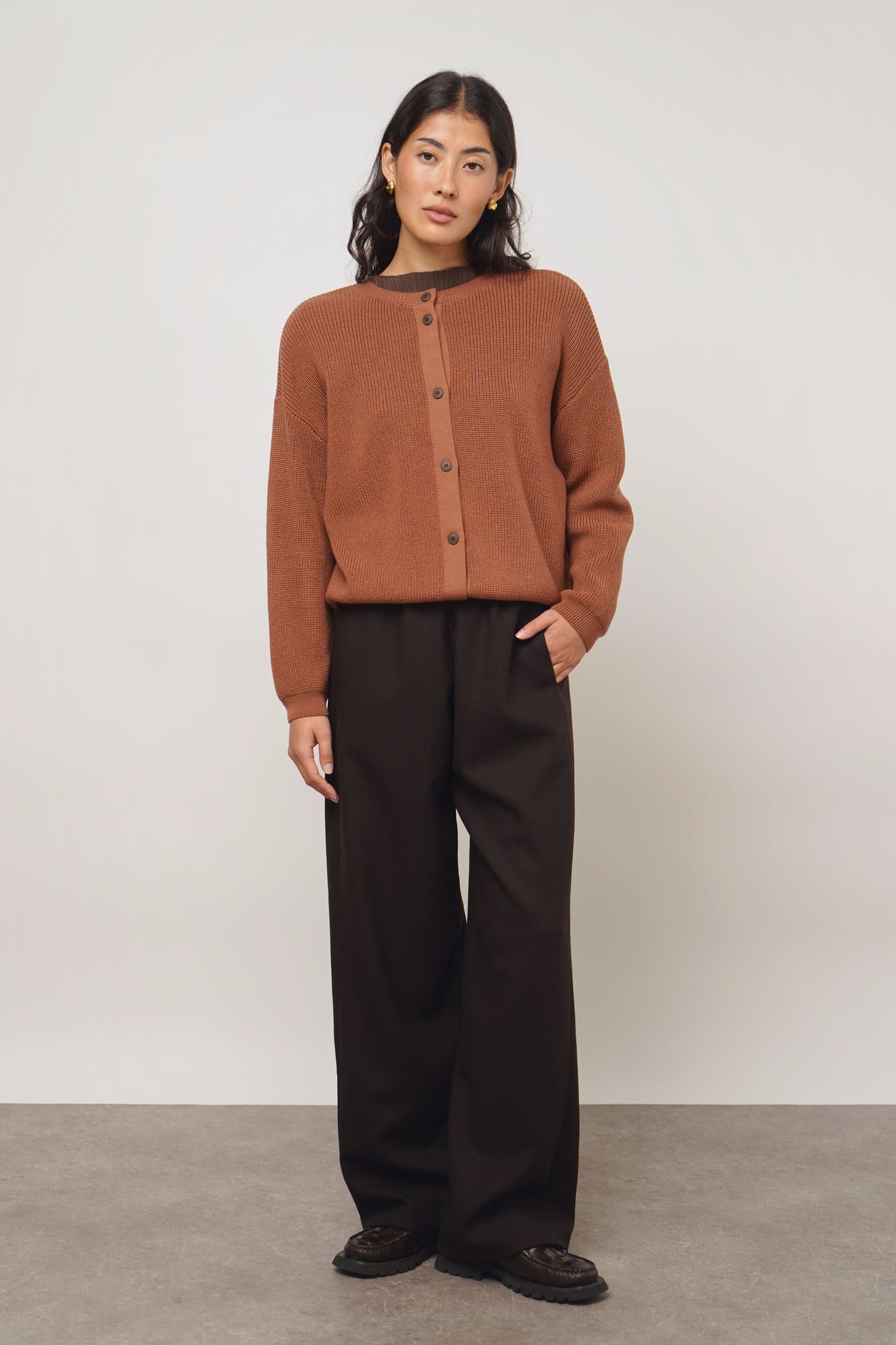 Cardigan reversible | terracotta