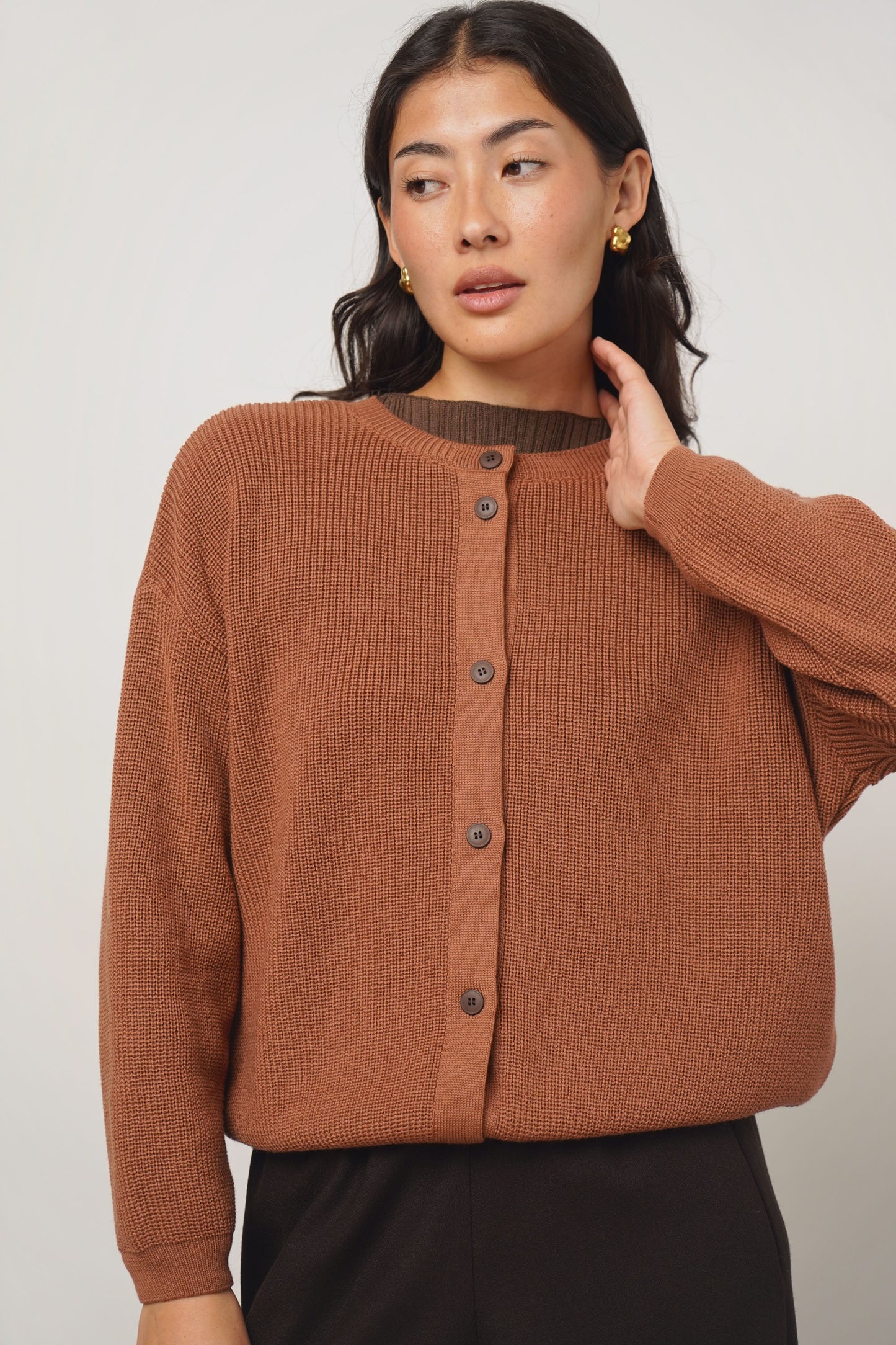 Cardigan reversible | terracotta