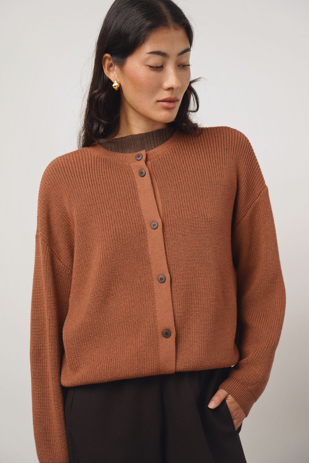 Cardigan reversible | terracotta