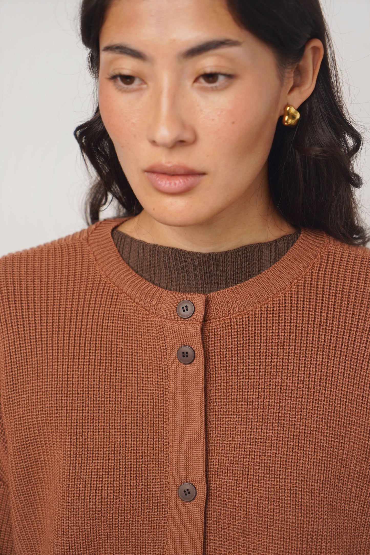 Cardigan reversible | terracotta
