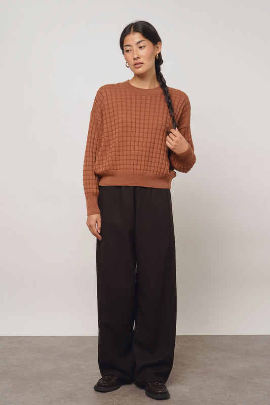 Pullover check | terracotta