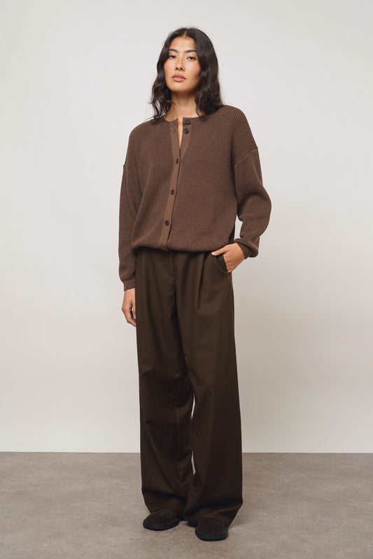 Cardigan reversible | chocolate