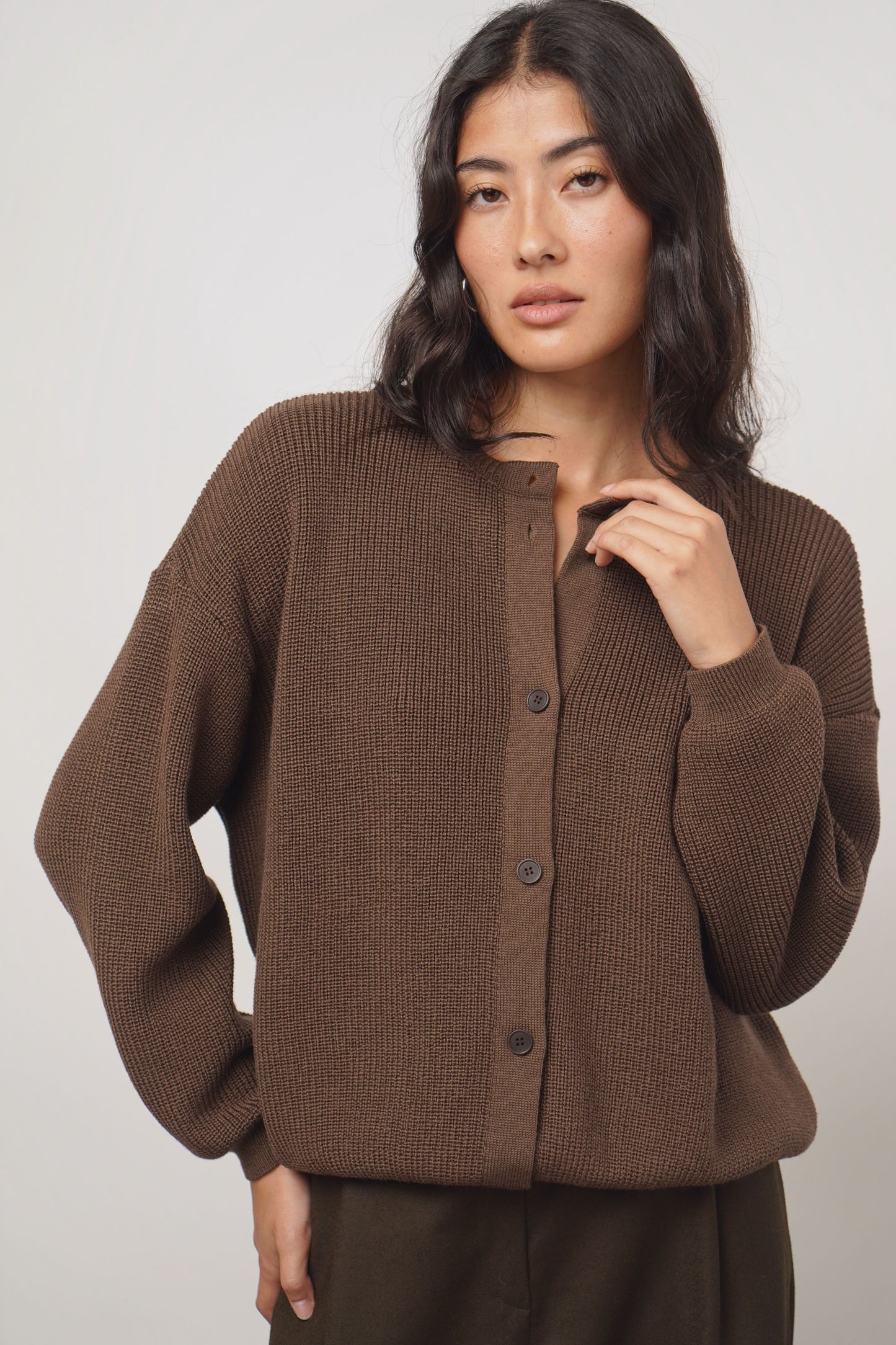Cardigan reversible | chocolate