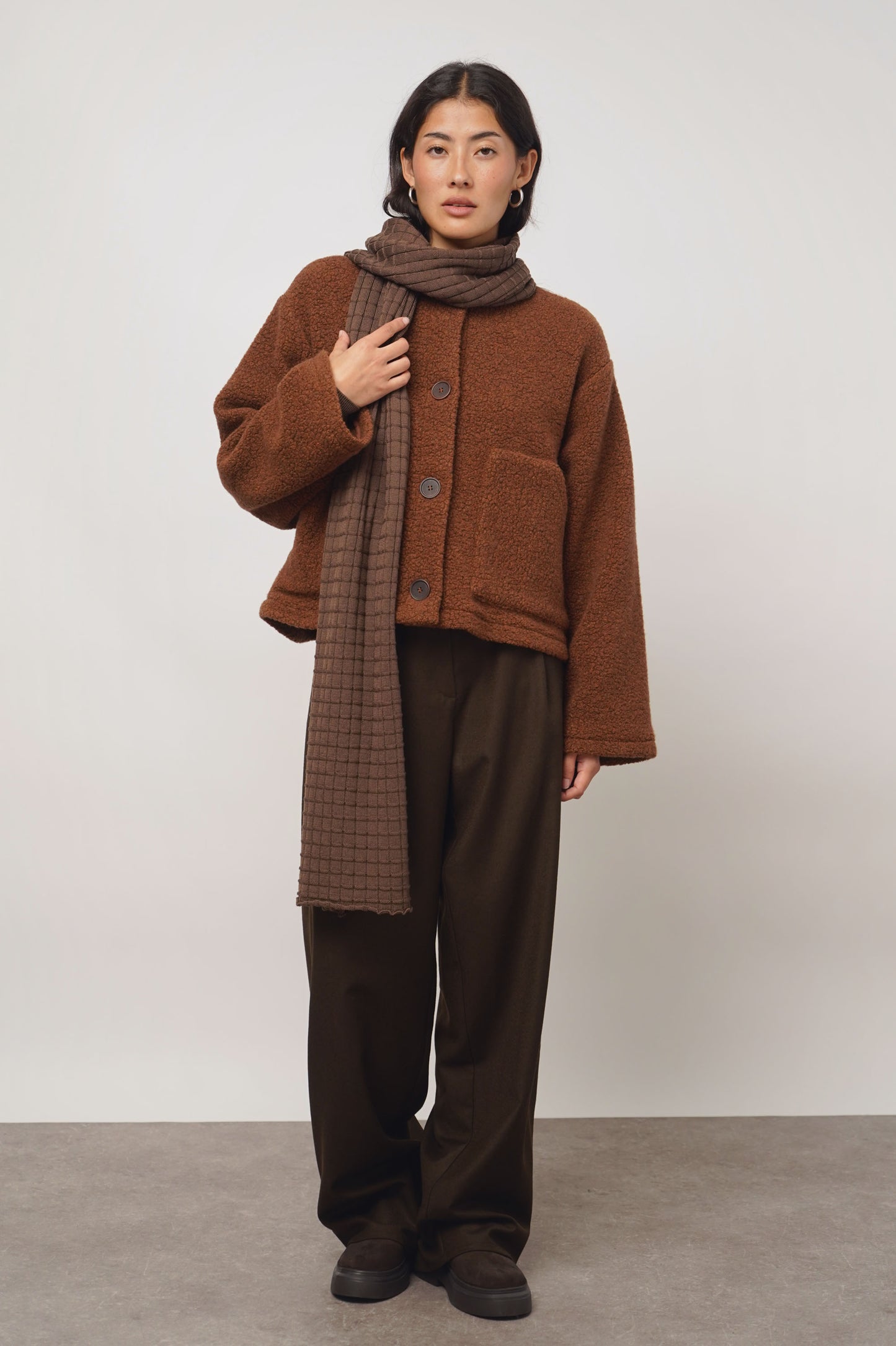 PRE ORDER | Shawl check | chocolate