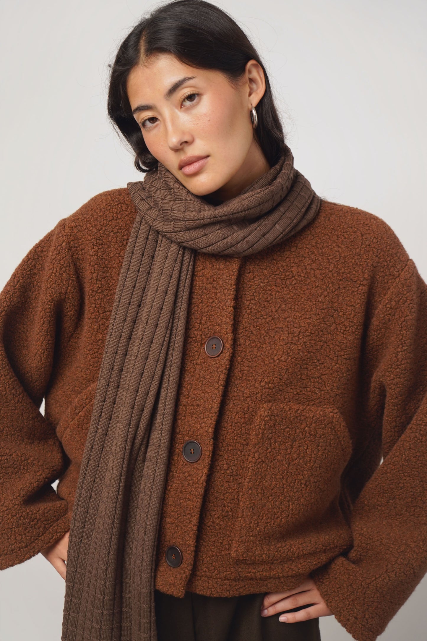 PRE ORDER | Shawl check | chocolate