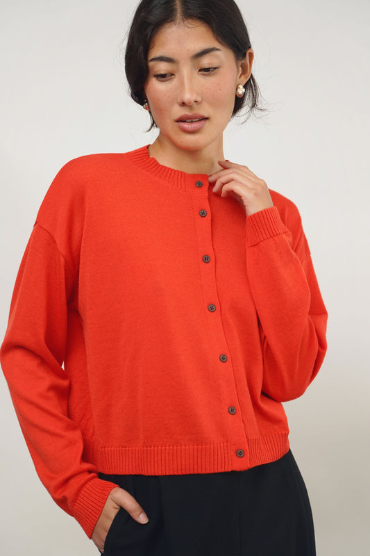 Cardigan fine | red