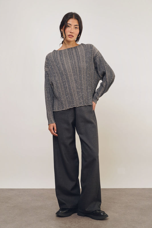 Pullover pleats | anthra-beige