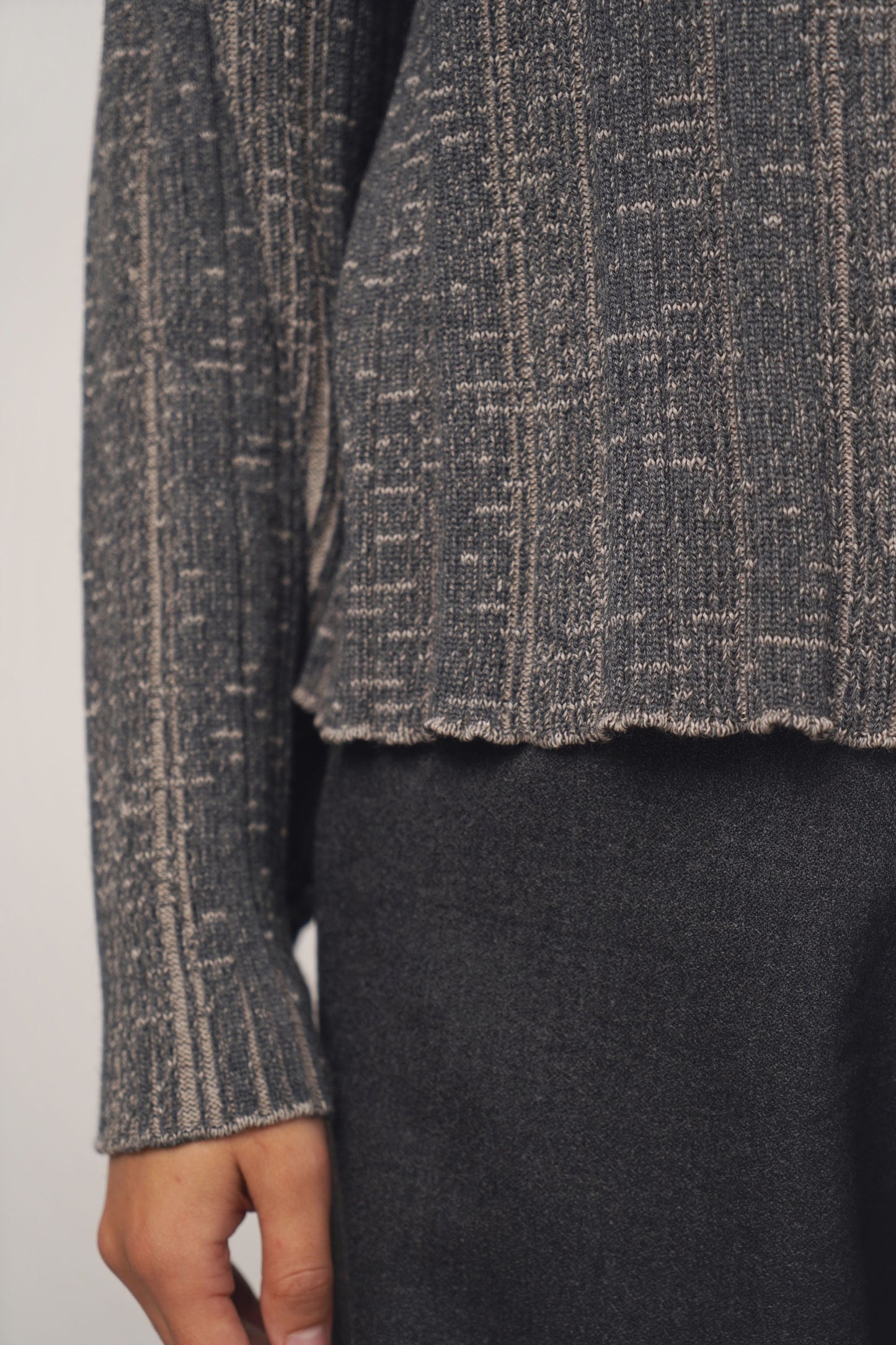 Pullover pleats | anthra-beige