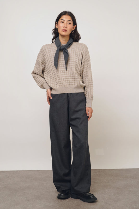 Pullover check | beige