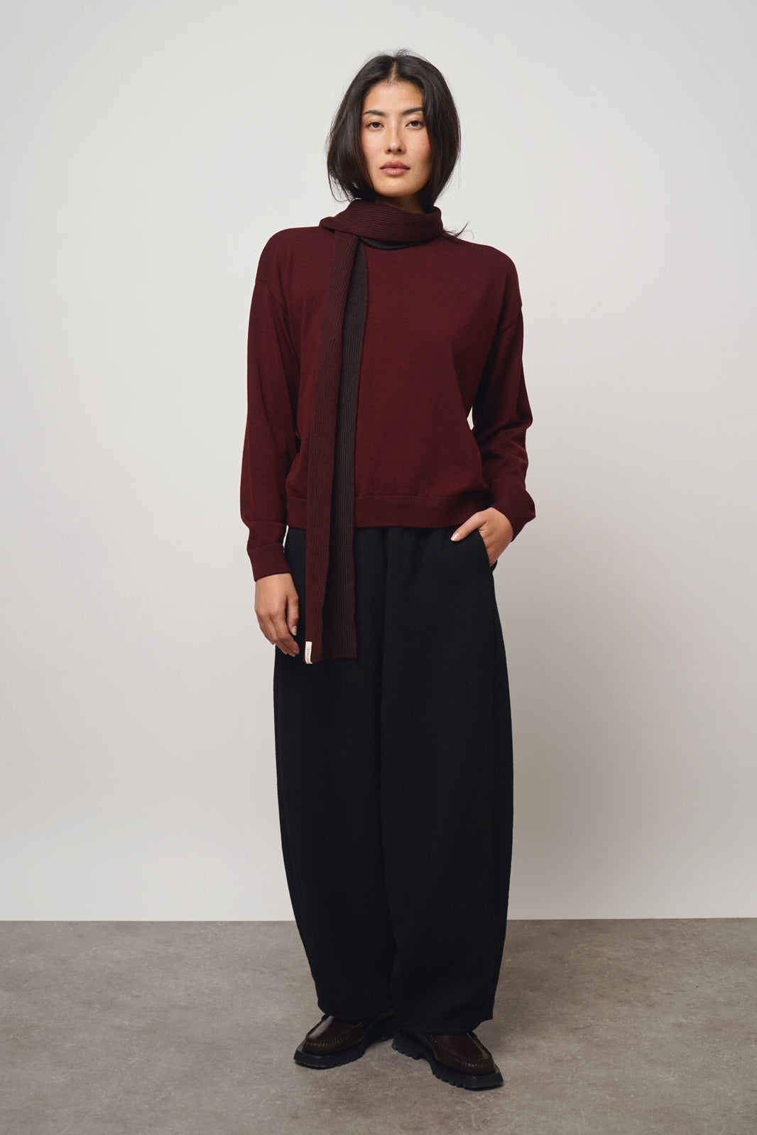 Pullover fine | burgundy