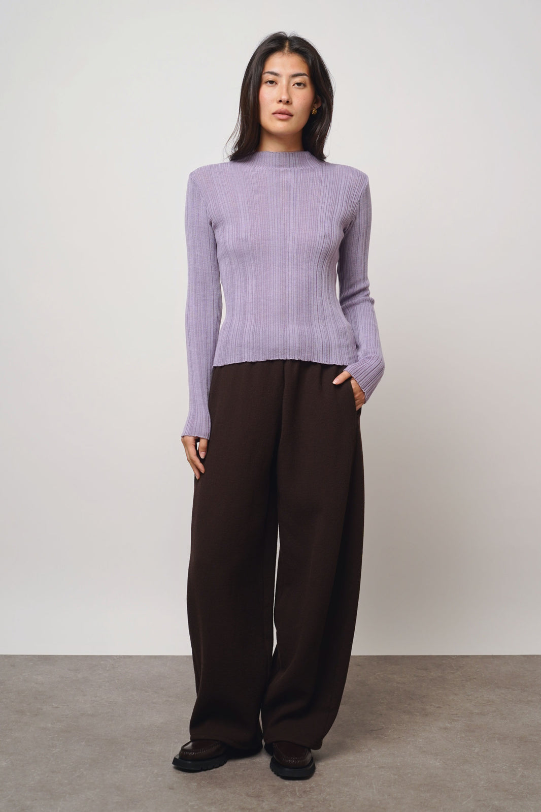 Pullover fine pleats | lila