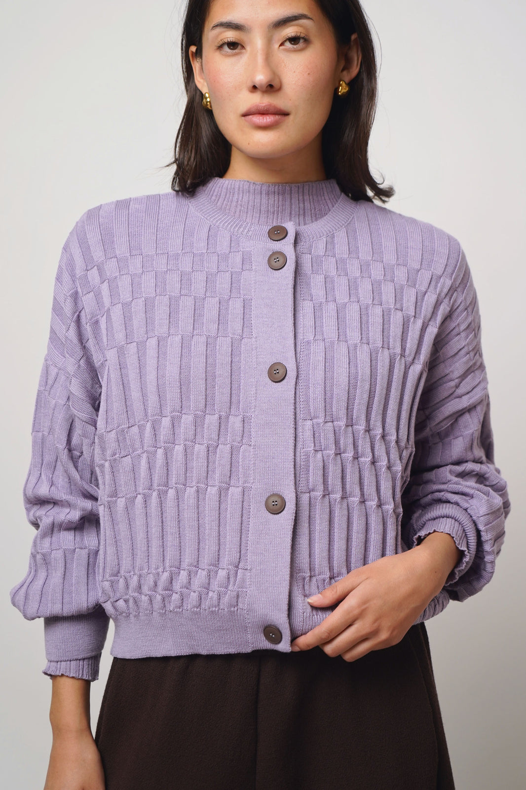 Cardigan check | lila