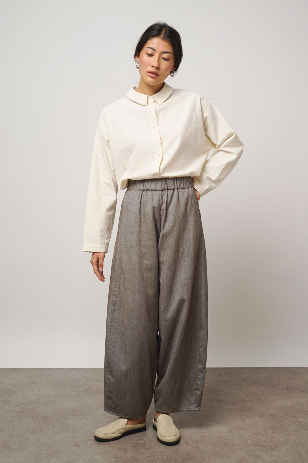 Pants wide | greige