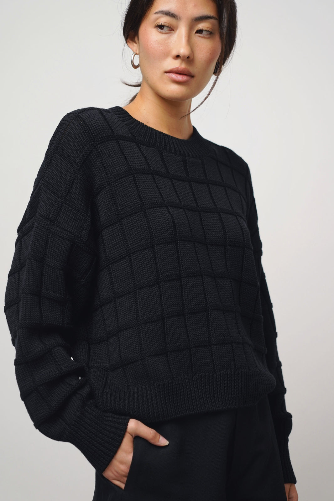 Pullover check | black