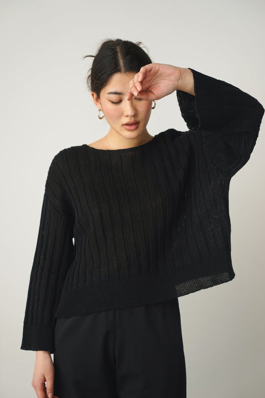 Pullover linen | black