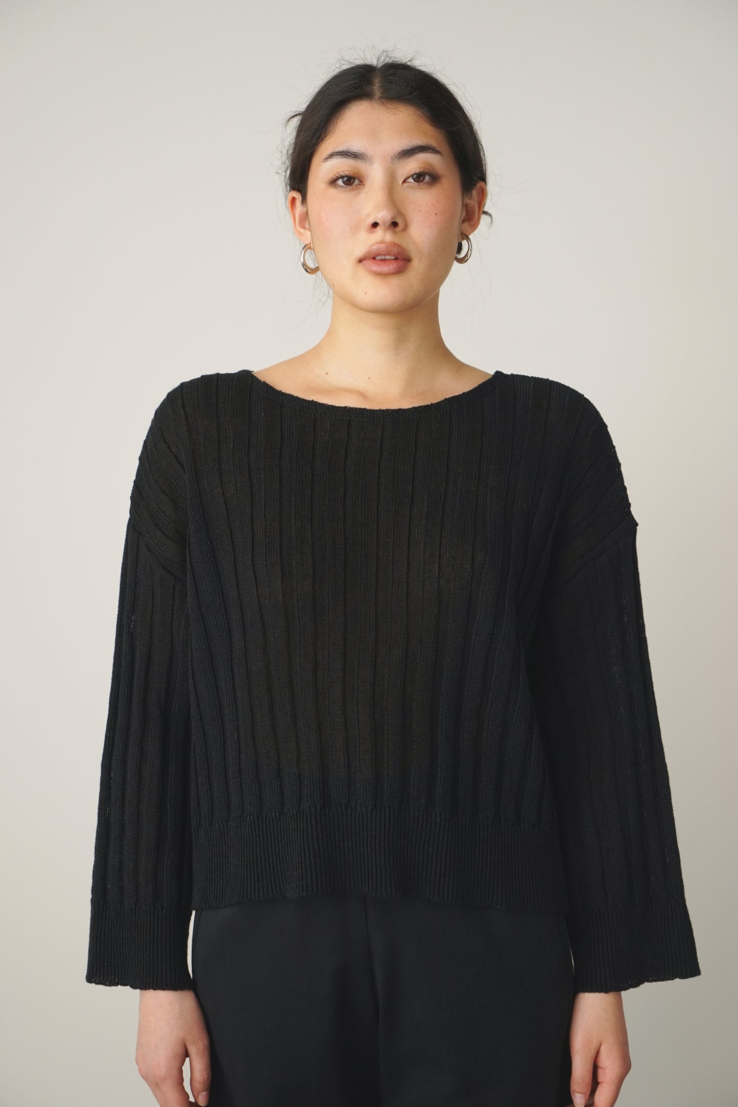 Pullover linen | black