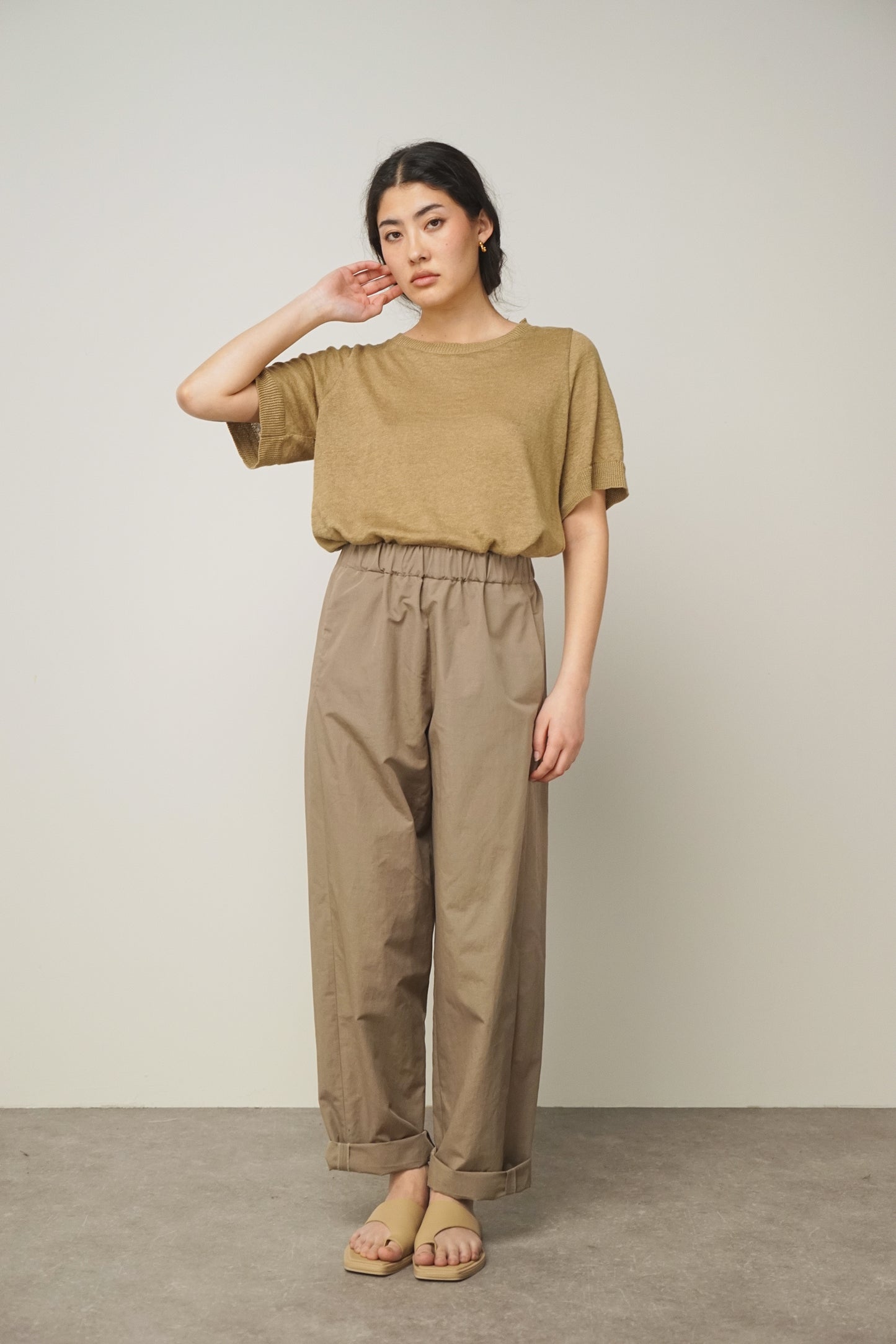 Pants wide | taupe
