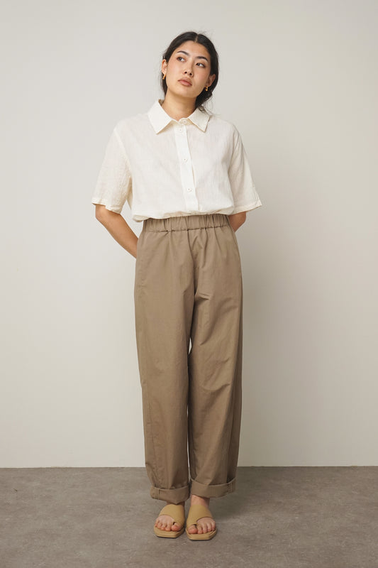Pants wide | taupe