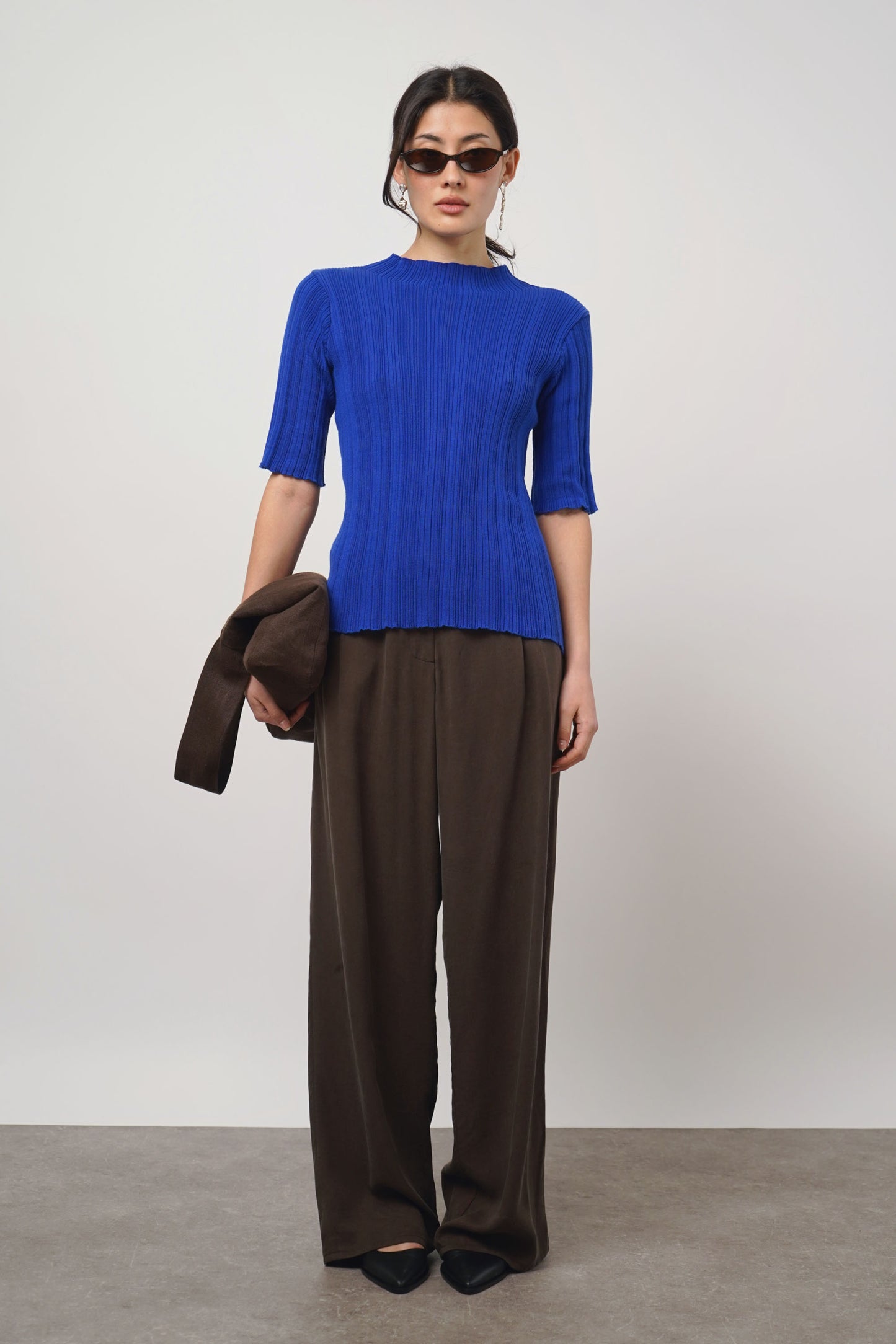 Shirt pleats | cobalt blue