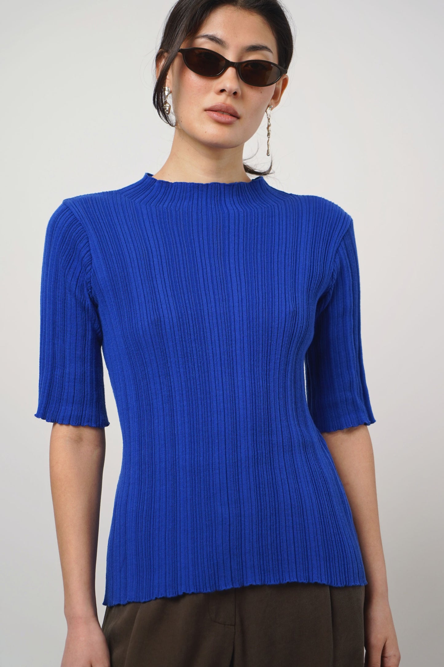 Shirt pleats | cobalt blue