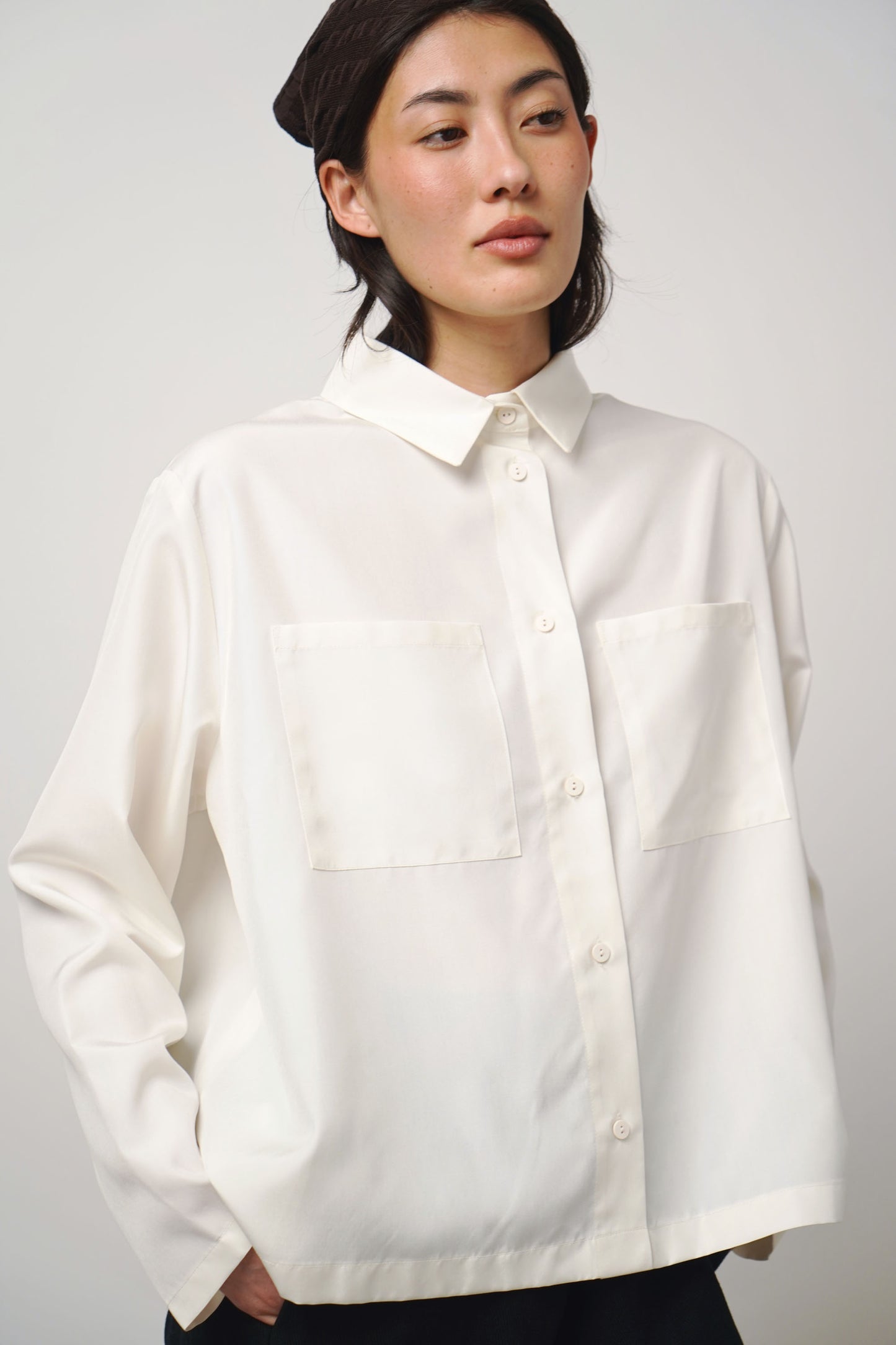 blouse silk | offwhite