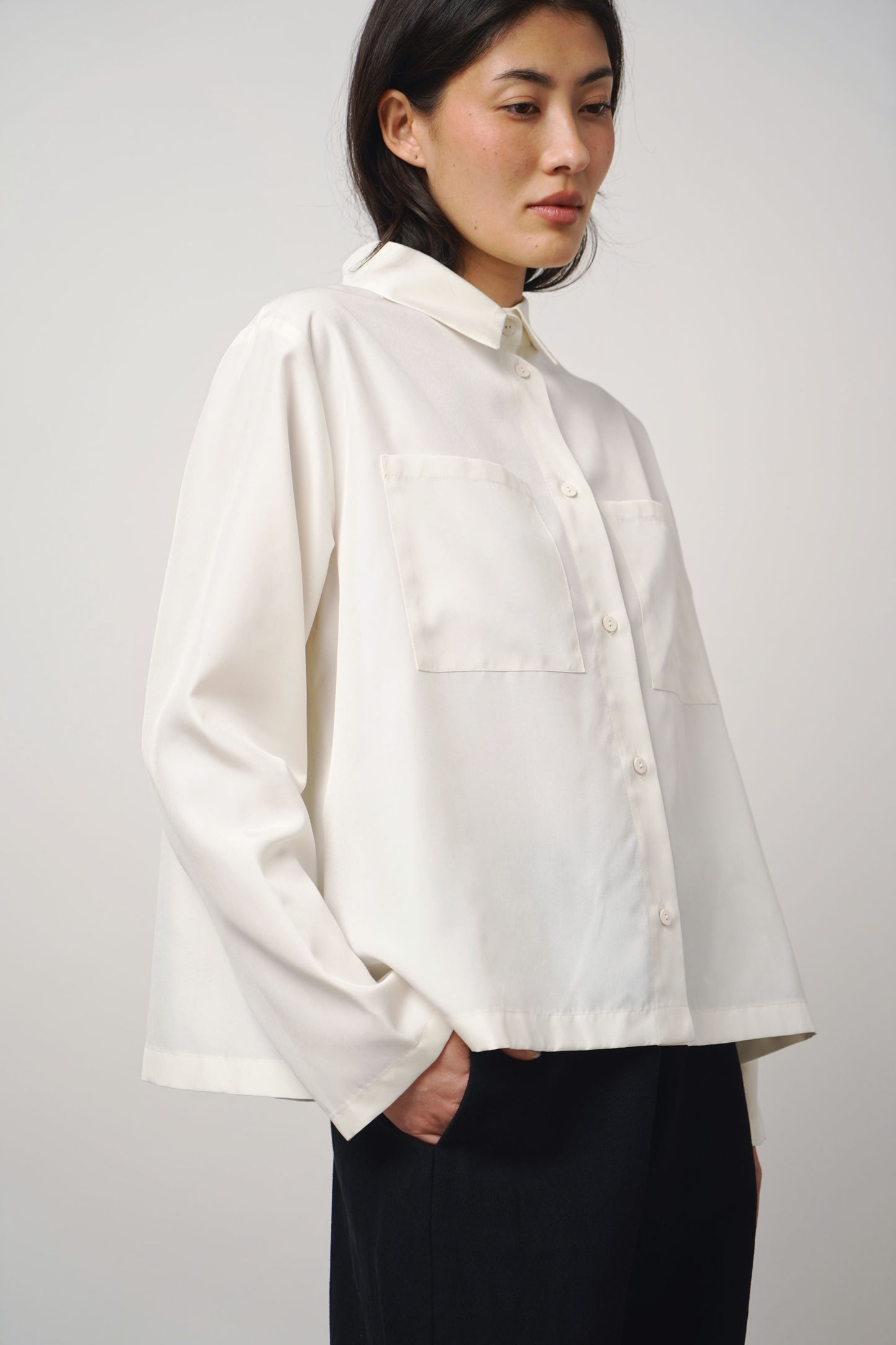 blouse silk | offwhite