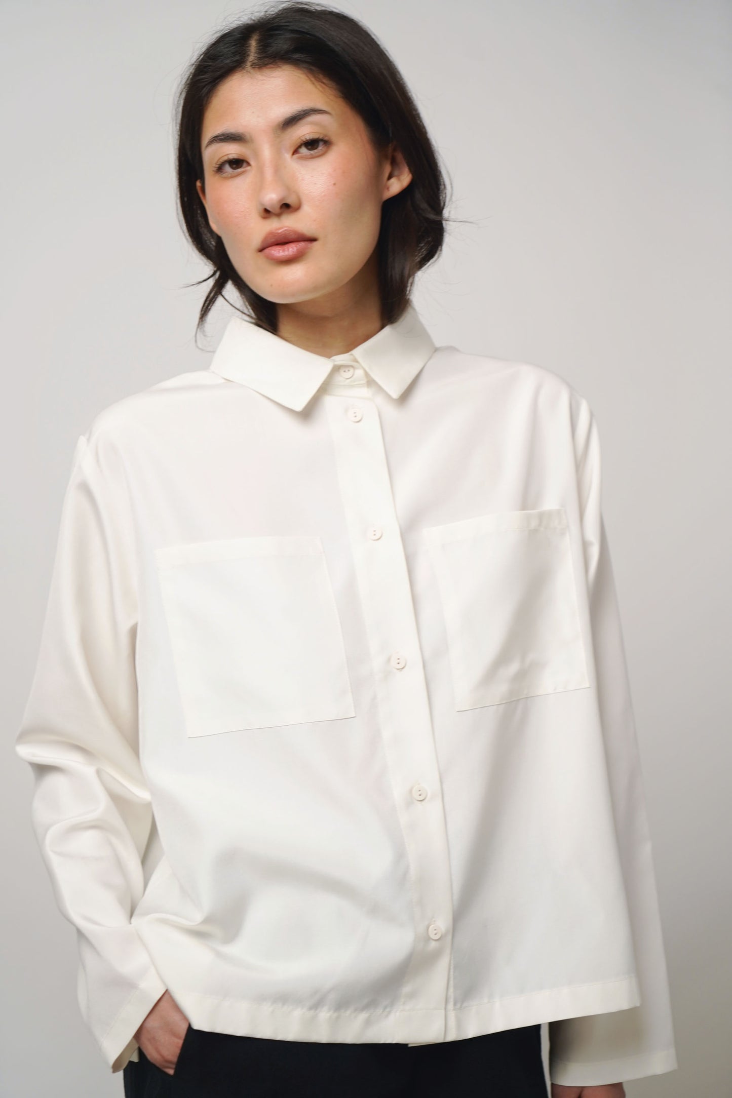 blouse silk | offwhite