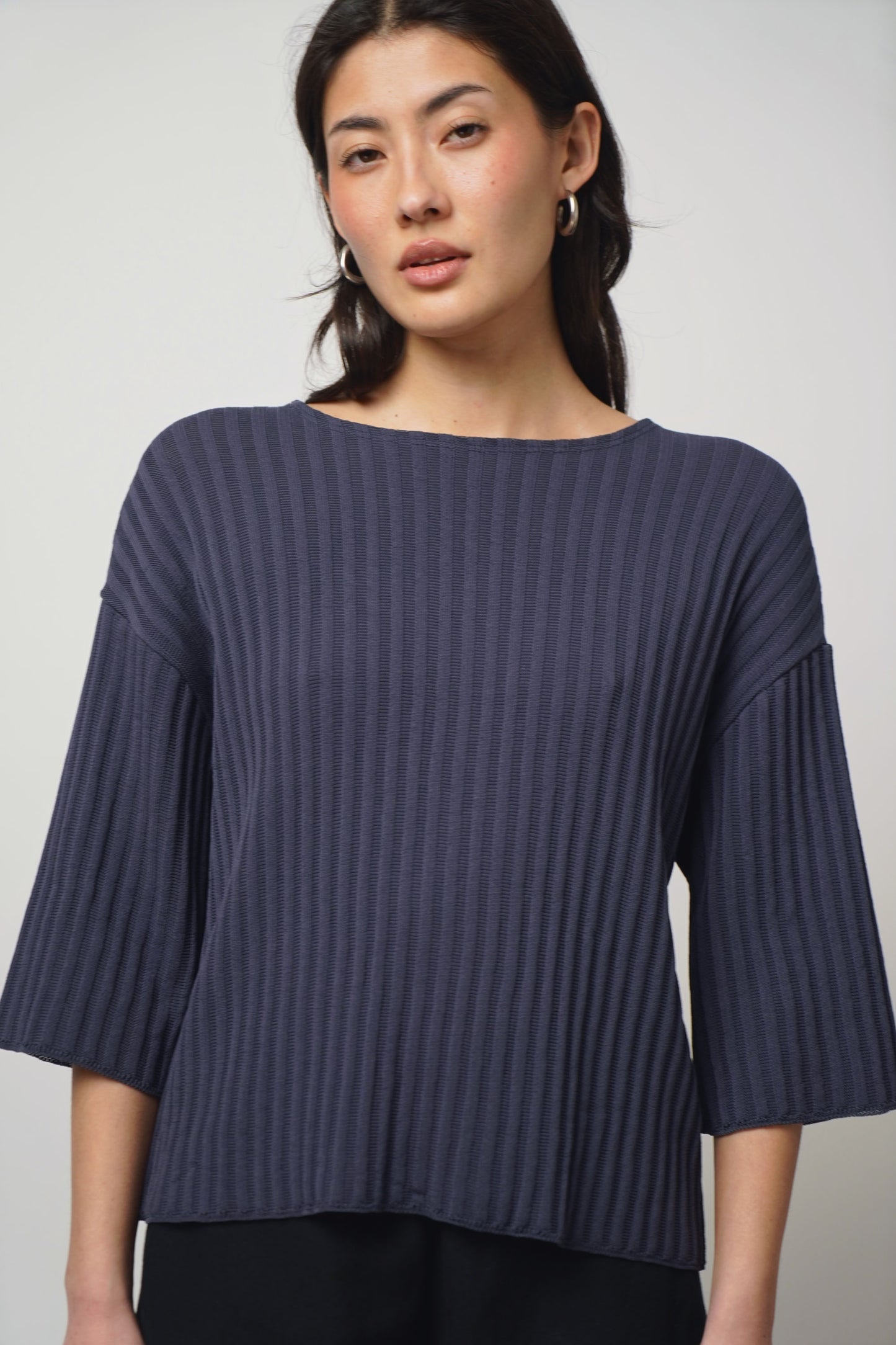 Pullover fine | smokey blue