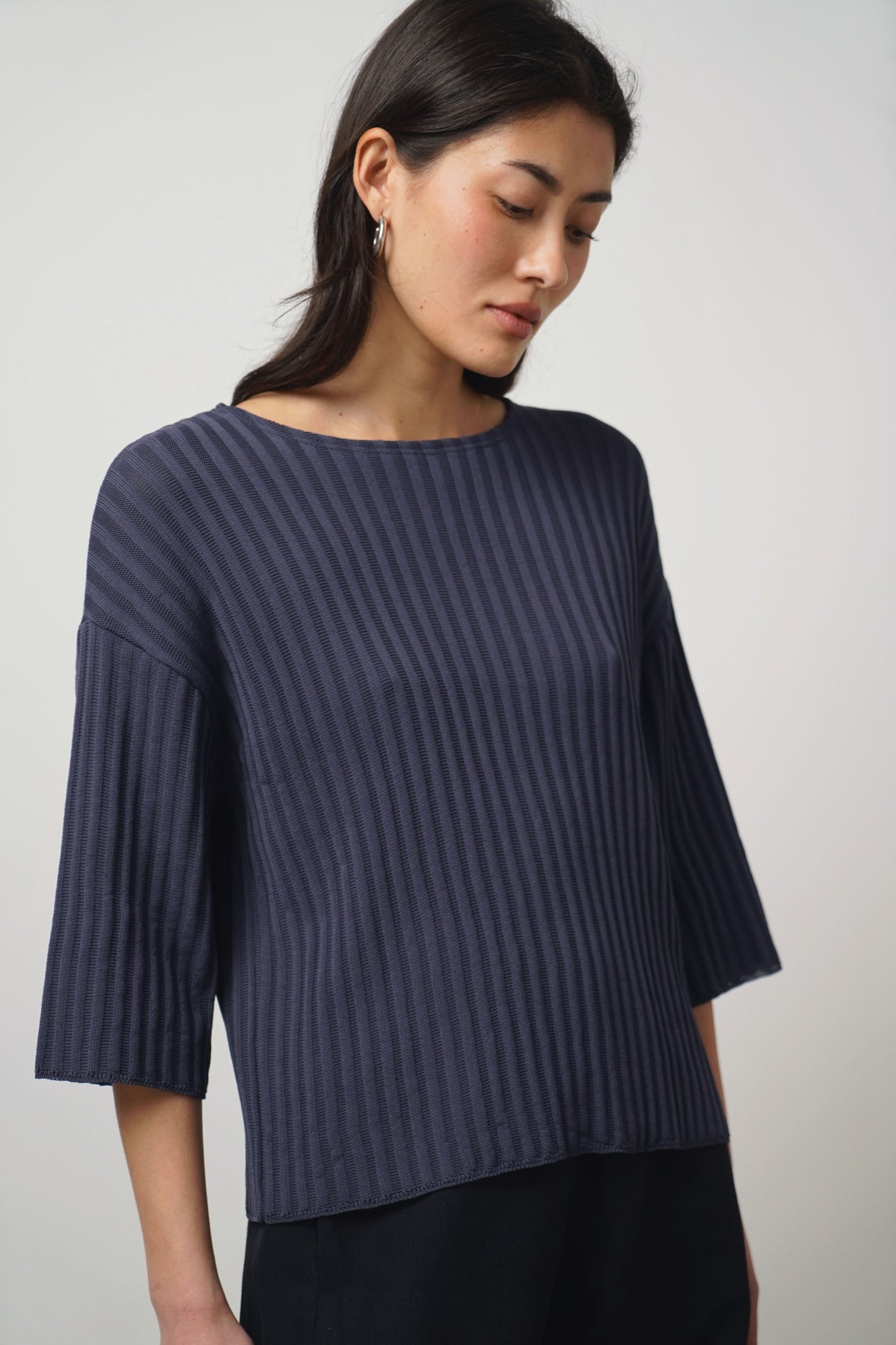 Pullover fine | smokey blue
